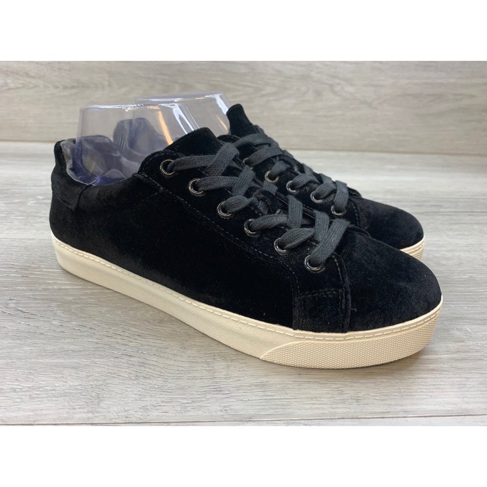 Circus by Sam Edelman Black Velvet Low Top Platform Sneakers Women's 7.5